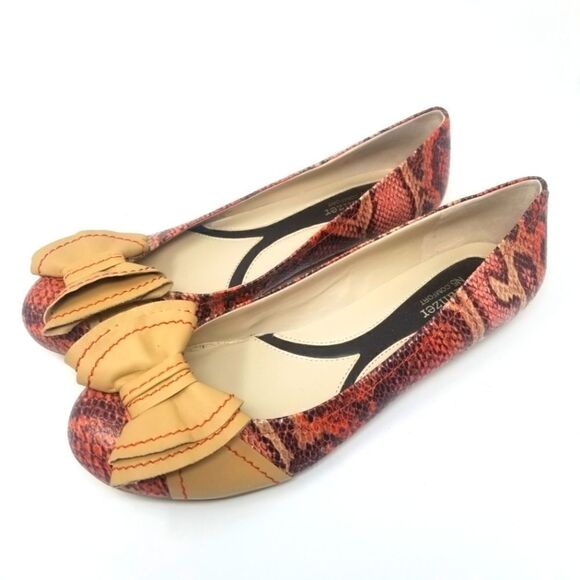 NATURALIZER N5 COMFORT Faux Snakeskin with Bow. - Picture 1 of 15